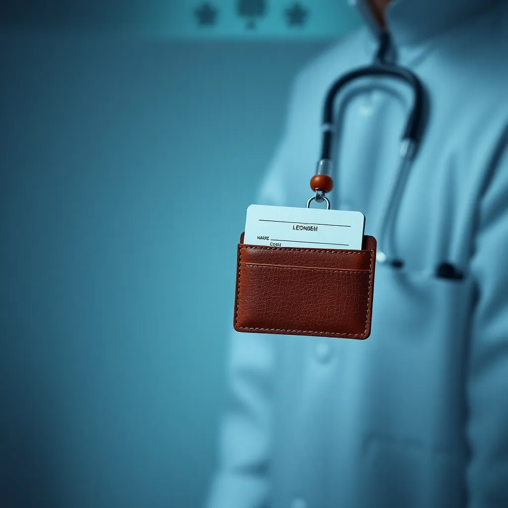 Leonadem artesania en cuero hecho a mano - Anesthesiologist Leather Badge Holder Cards Tokens