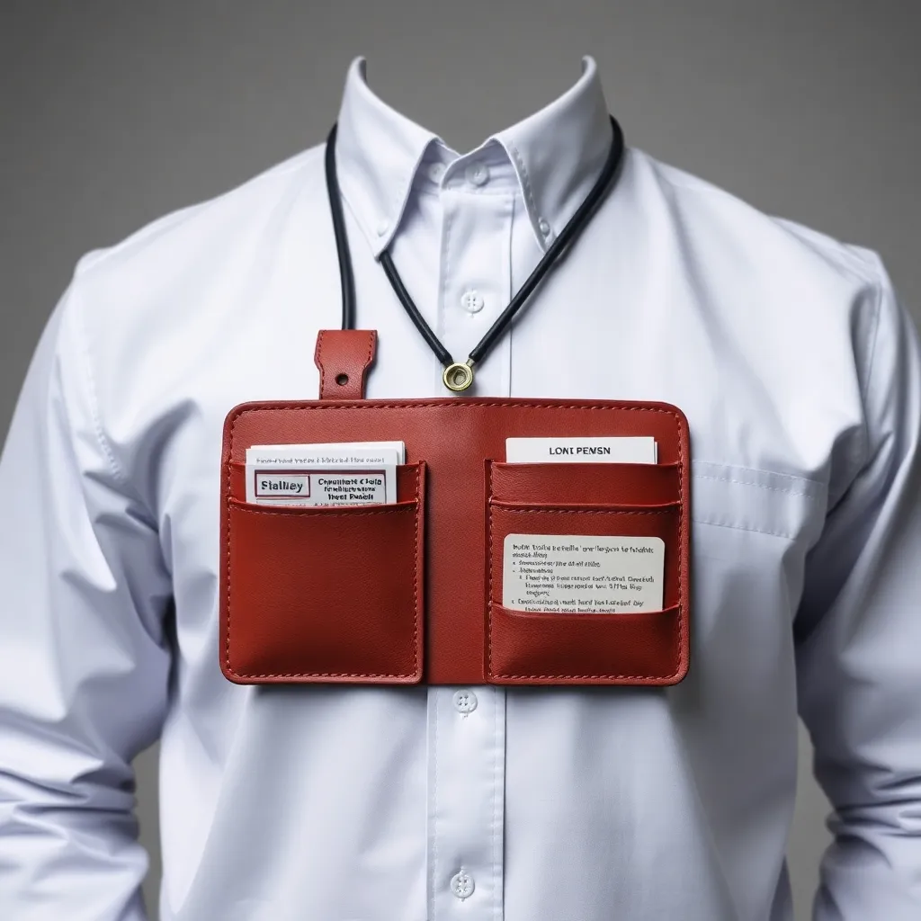 Leonadem artesania en cuero hecho a mano - Anesthesiologist Leather Badge Holder Cards Tokens