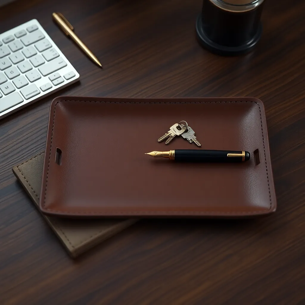 Leonadem artesania en cuero hecho a mano - Cardiologist Leather Desk Landing Tray Watch Accessories