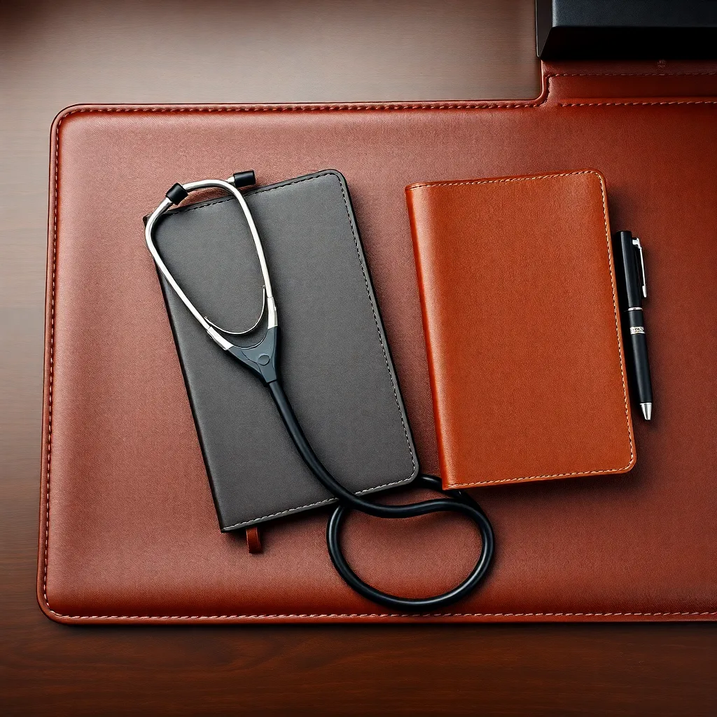 Leonadem artesania en cuero hecho a mano - Cardiologist Leather Desk Landing Tray Watch Accessories