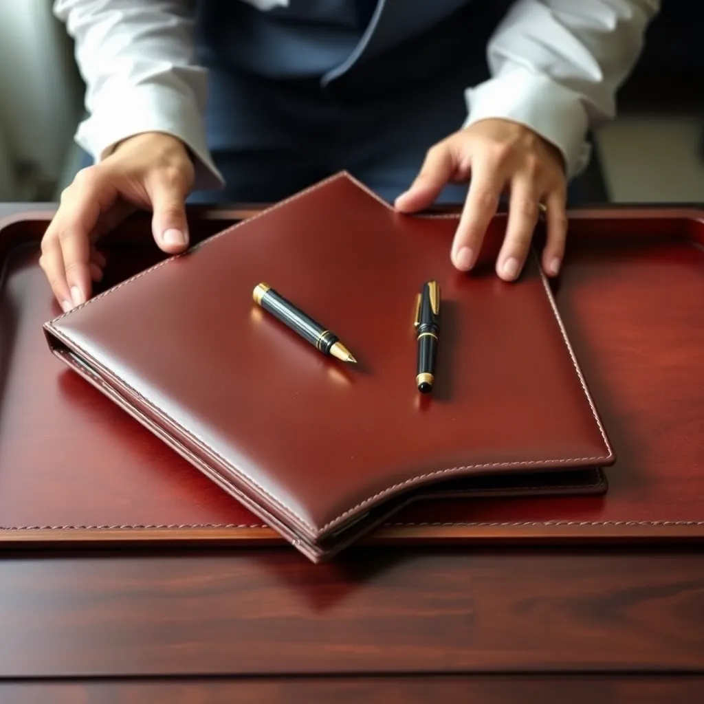 Leonadem artesania en cuero hecho a mano - Ceo Transatlantic Business Flight Portable Boardroom Setup