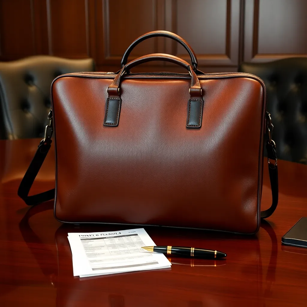 Leonadem handmade leather - Custom Monogrammed Leather Briefcase Chief Risk Officer Deal 1:1 item_1