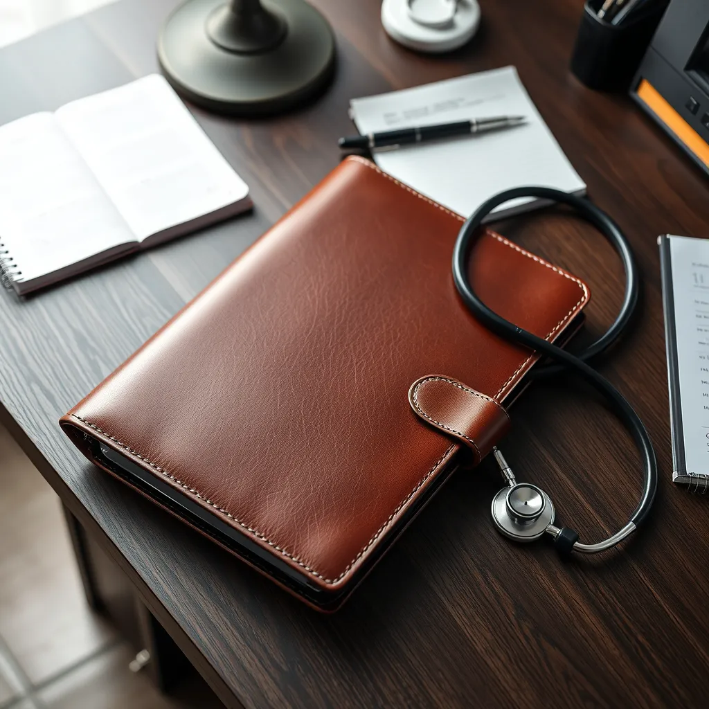 Leonadem handmade leather - Custom Monogrammed Leather Folio Cardiology Promotion 1:1 item_1