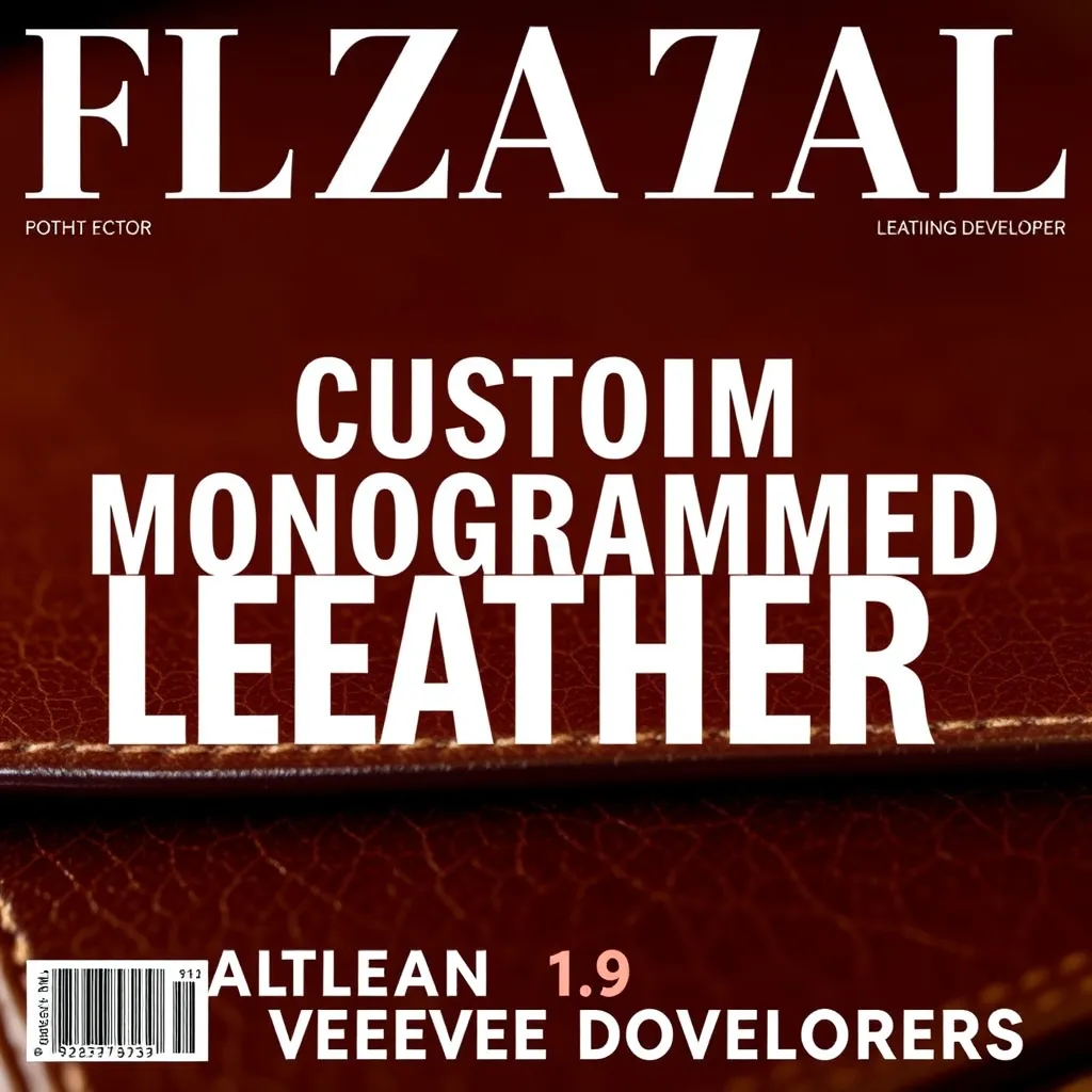 Leonadem artisanat cuir sur mesure - Custom Monogrammed Leather Folio Real Estate Developer