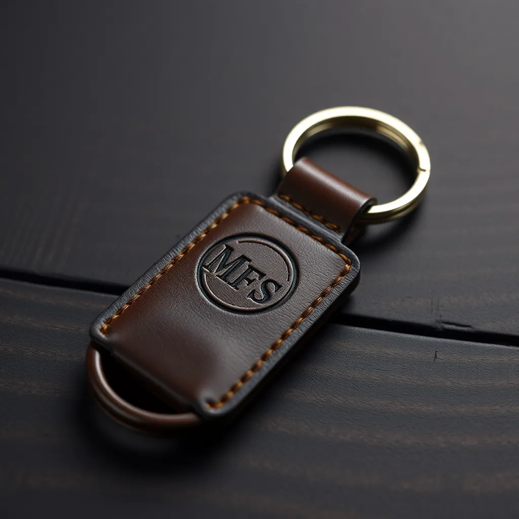 Leonadem handmade leather - Custom Monogrammed Leather Keychain Gift Men Guide 1:1 item_1