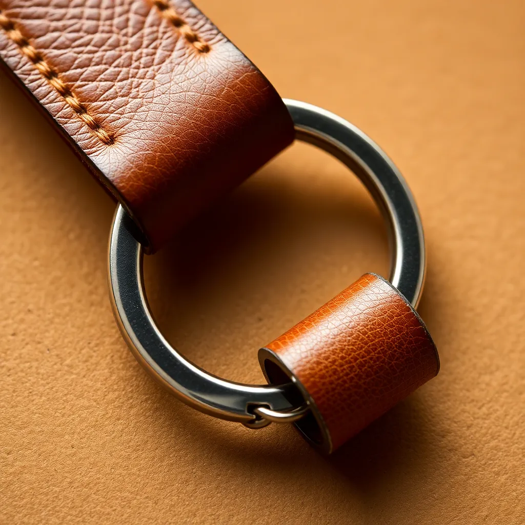 Leonadem handmade leather - Custom Monogrammed Leather Keychain Gift Men Guide 1:1 item_2
