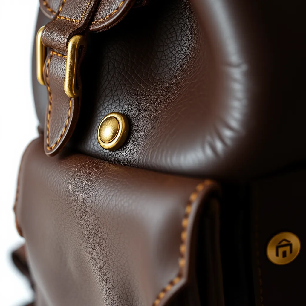 Leonadem handmade leather - Durable Work Backpack Daily Office Use Guide 1:1 hardware_stitch_detail