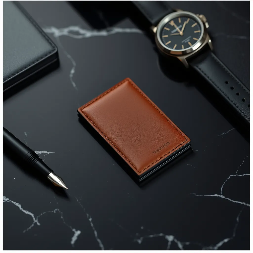 Leonadem artisanat cuir sur mesure - Family Office Director Leather Wallet Slim Card Access