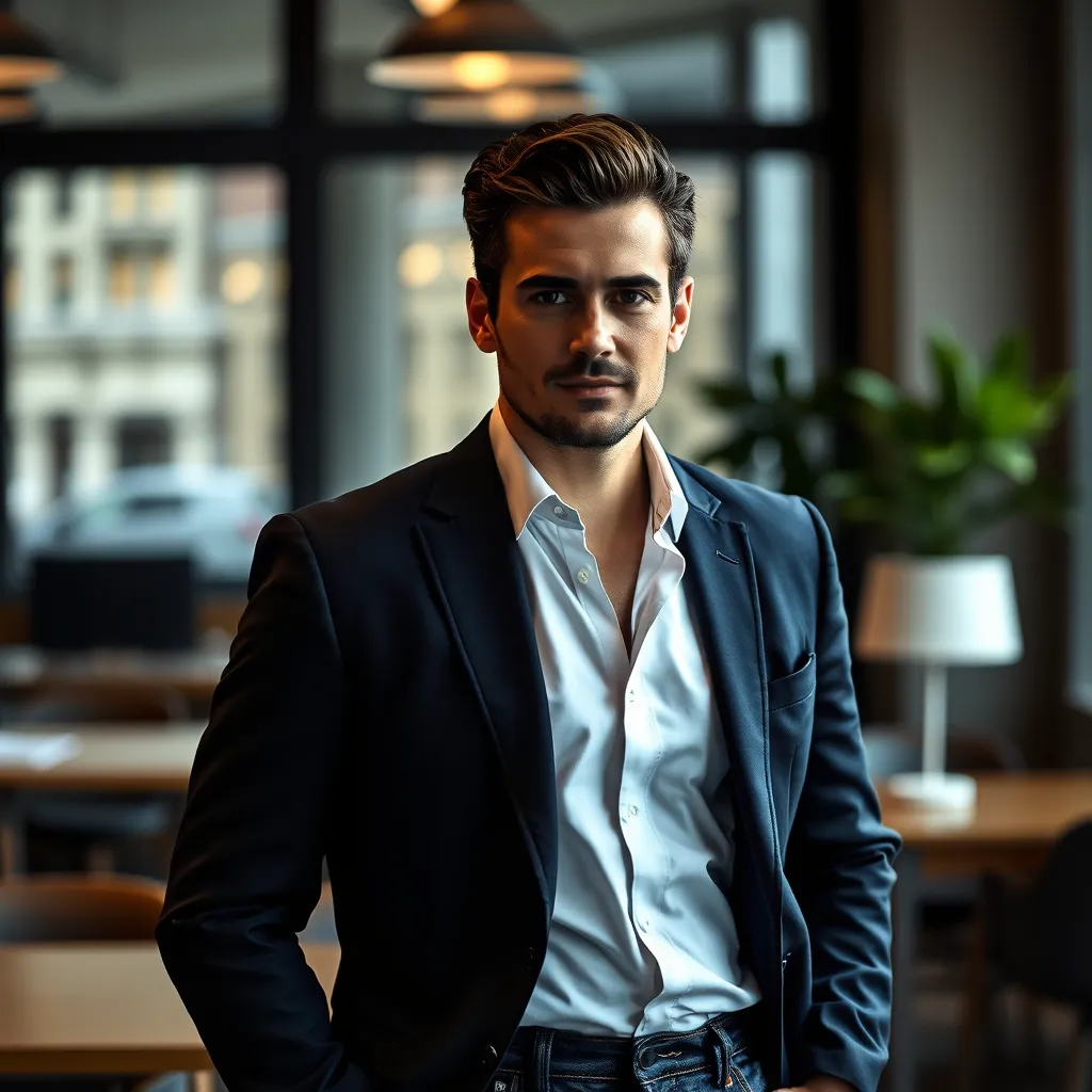 Leonadem artisanat cuir sur mesure - Hedge Fund Manager Casual Tailoring Blazer Denim