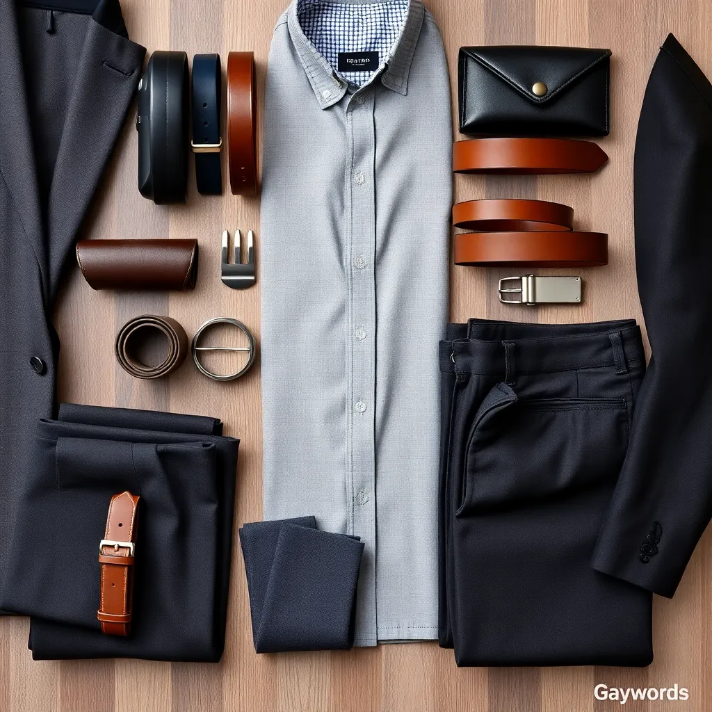 Leonadem artesania en cuero hecho a mano - Investment Banker Dress Belt Suit Trousers Style