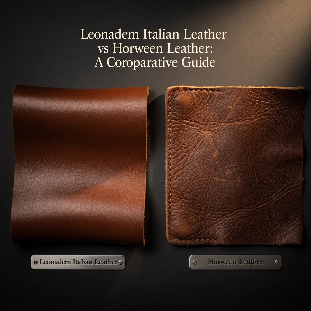 Leonadem handmade leather - Italian Vs Horween Leather Wallet 1:1 guide