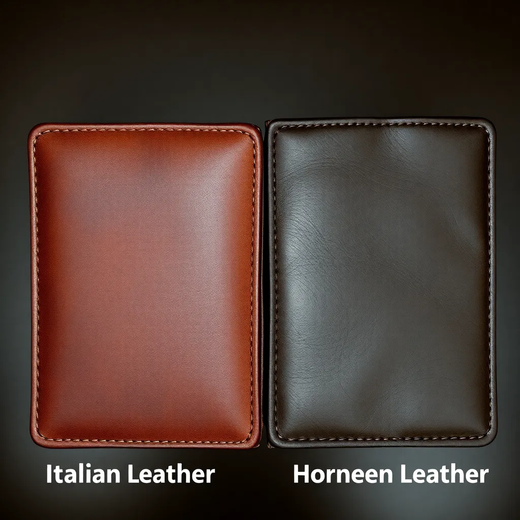 Leonadem artisanat cuir sur mesure - Italian Vs Horween Leather Wallet