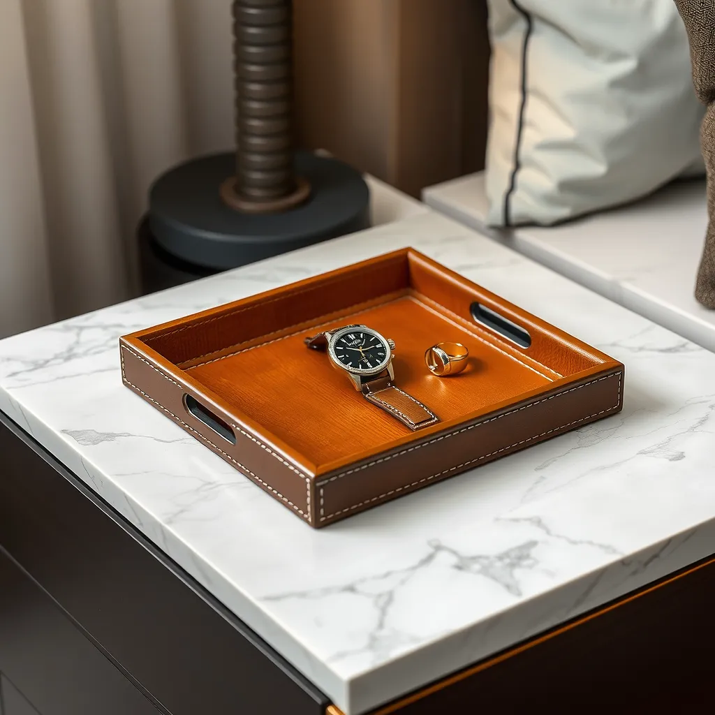 Leonadem handmade leather - Luxury Personalized Leather Valet Tray Cosmetic Surgeon 1:1 item_3