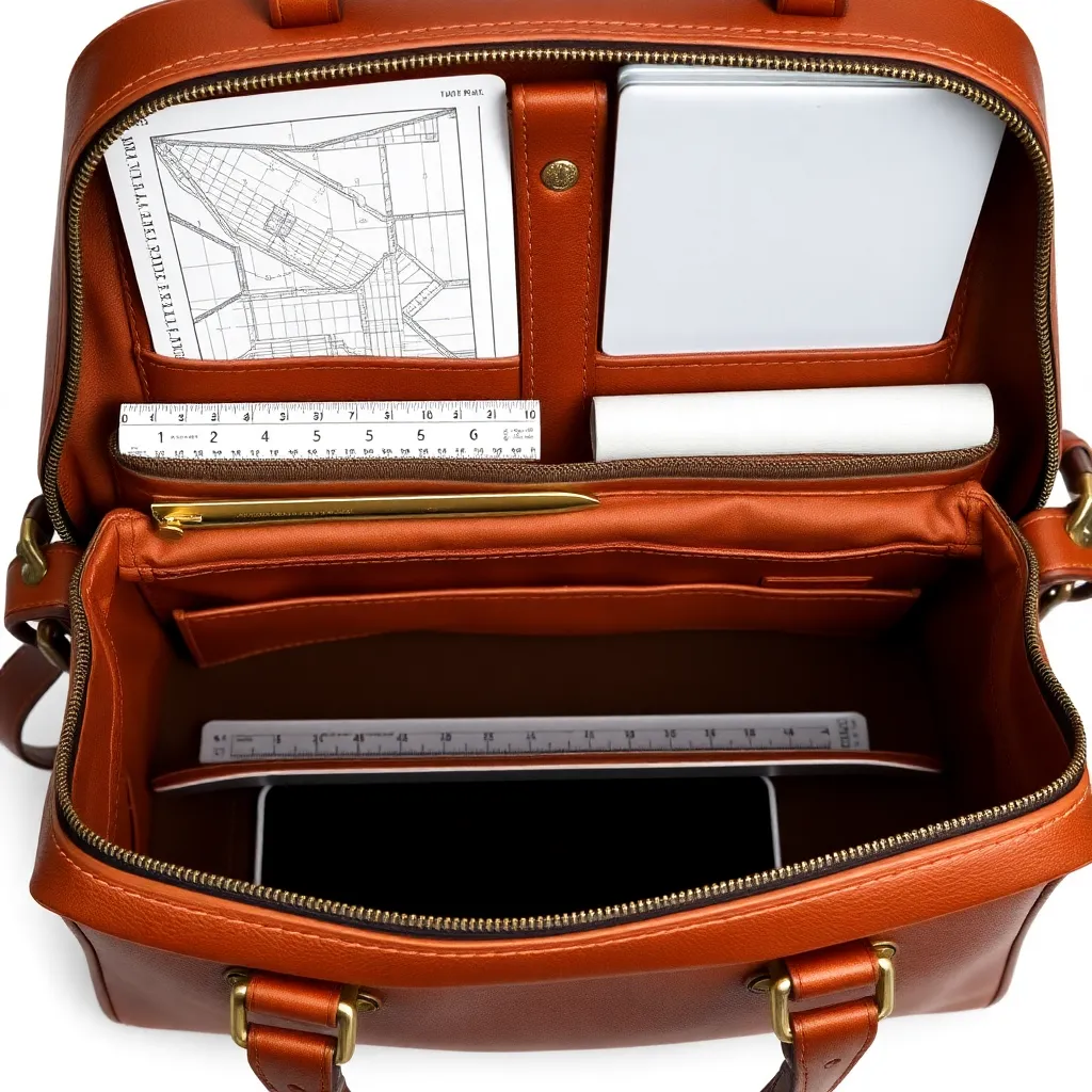 Leonadem artesania en cuero hecho a mano - Real Estate Developer Site Visit Bag Setup