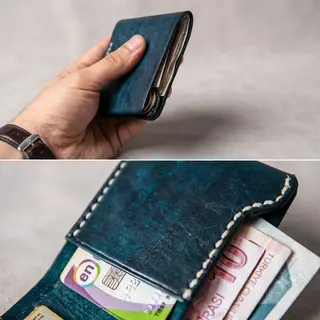 Compact Minimalist Leather Wallet For Men