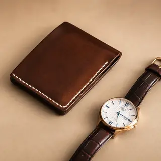 Pocket Leather Wallet For Men Handmade Front