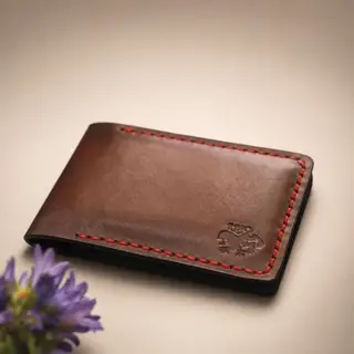 Pocket Leather Wallet For Men Personalized Front