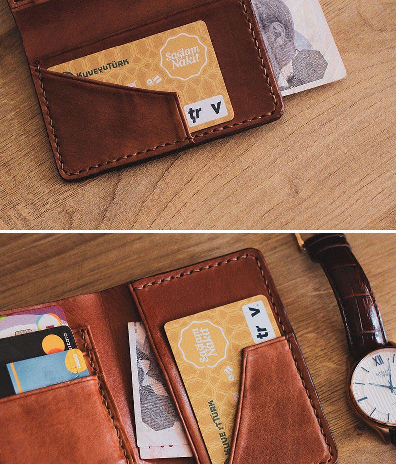 Front Pocket Wallet Red Leather Wallet for Men Handmade -  UK