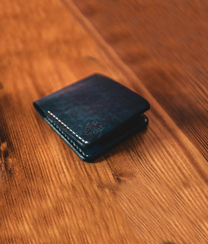 blue leather wallet