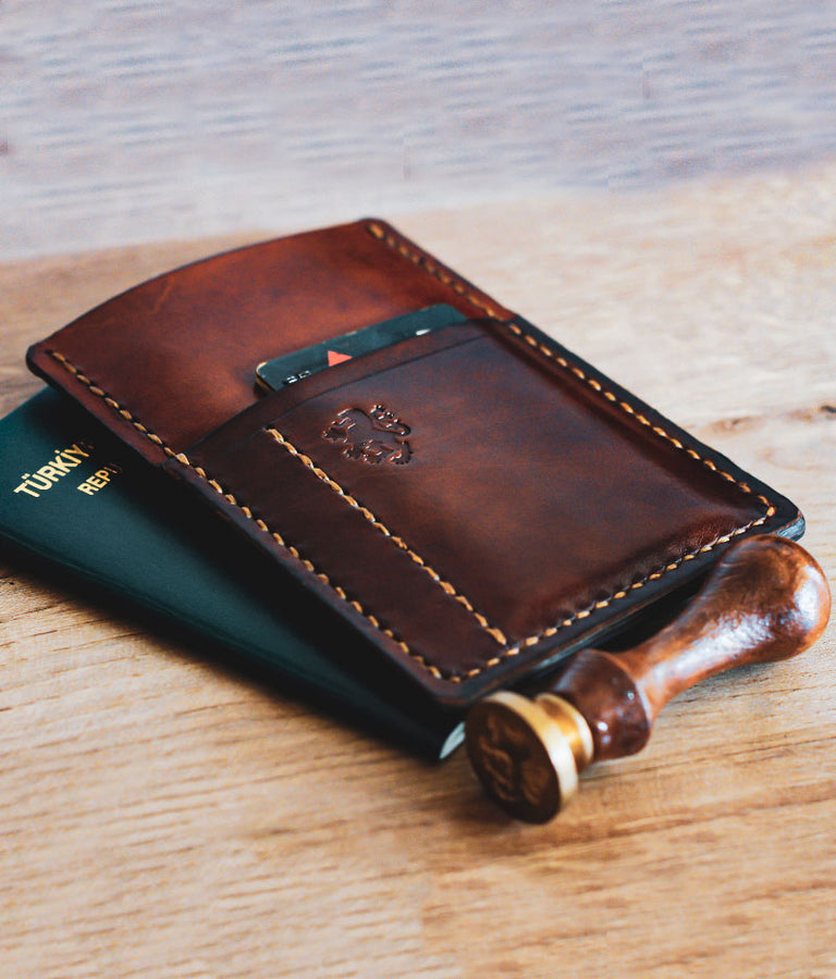 Mens Leather Passport Wallet