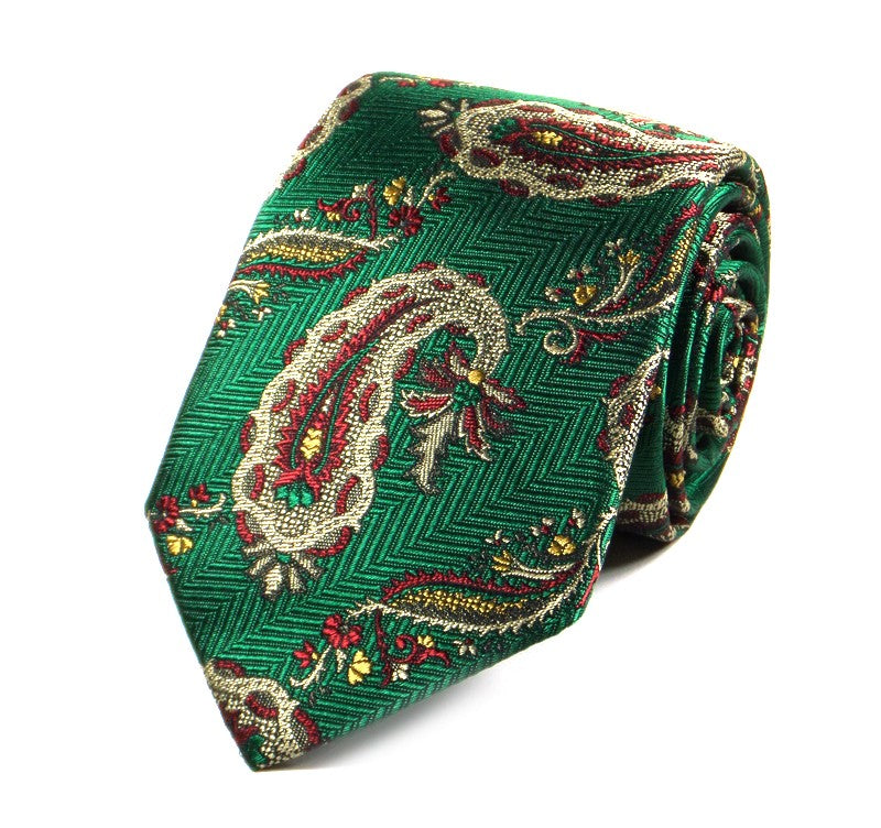 Green Claret Red Beige Shawl Special Silk Tie