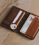 brown front pocket wallet