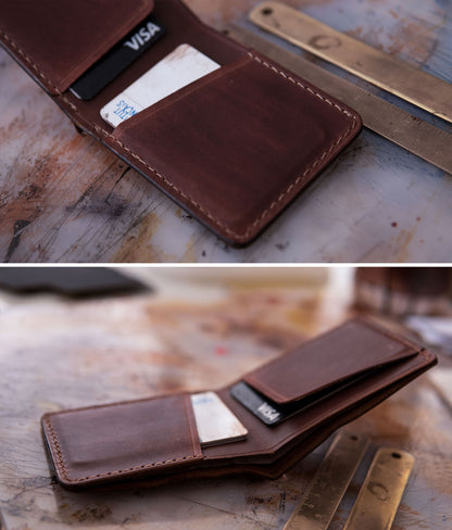 Stylish Slim Leather Wallet - Brownie