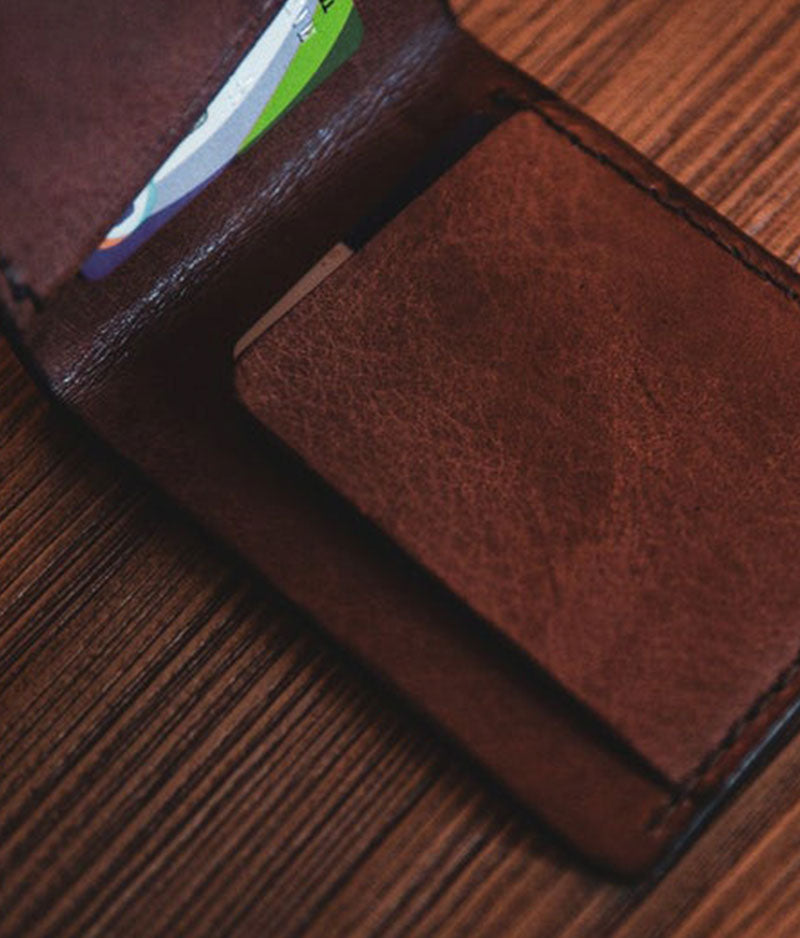 Brown Leather Bifold Wallet - Magnate