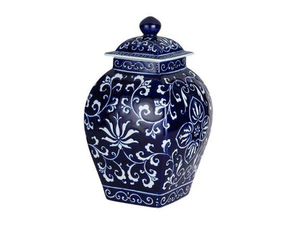 blue ceramic vase