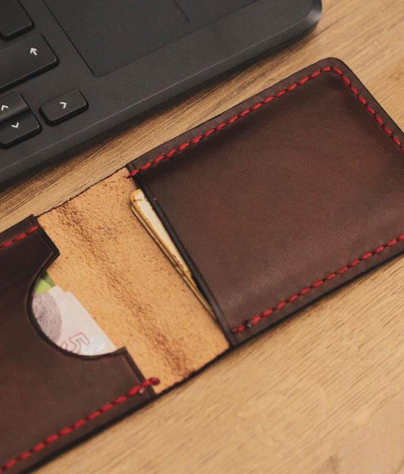 leather mens card wallet