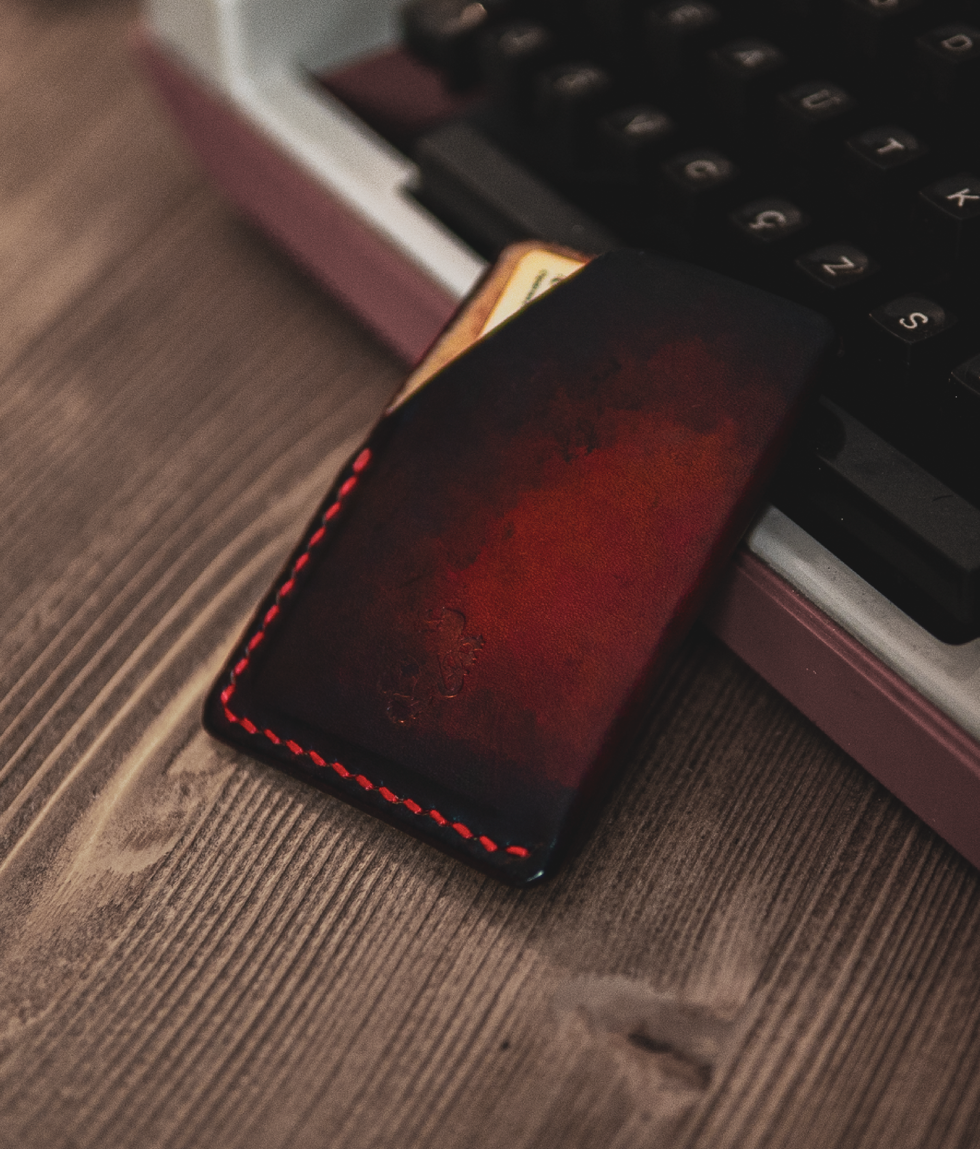 leather red wallet