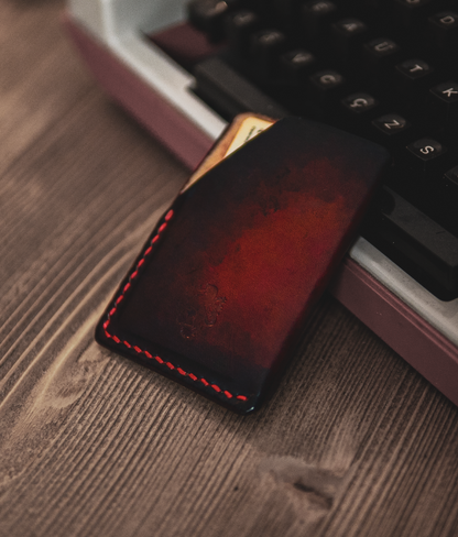 leather red wallet