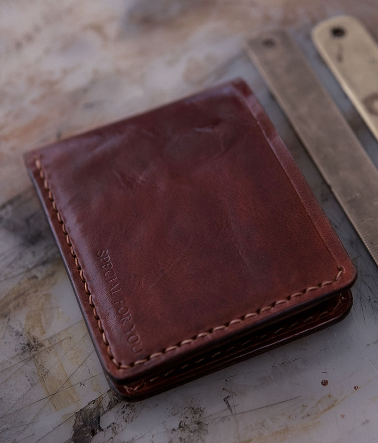 Stylish Slim Leather Wallet - Brownie