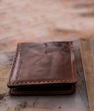 Stylish Slim Leather Wallet - Brownie
